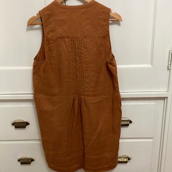 Quince Terracotta Linen Swing Mini Dress Size M - Picture 6 of 6